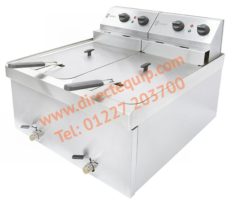 Parry NPDF9 Twin Tank Table Top Electric Fryer 2 x 9Ltr 9kW 